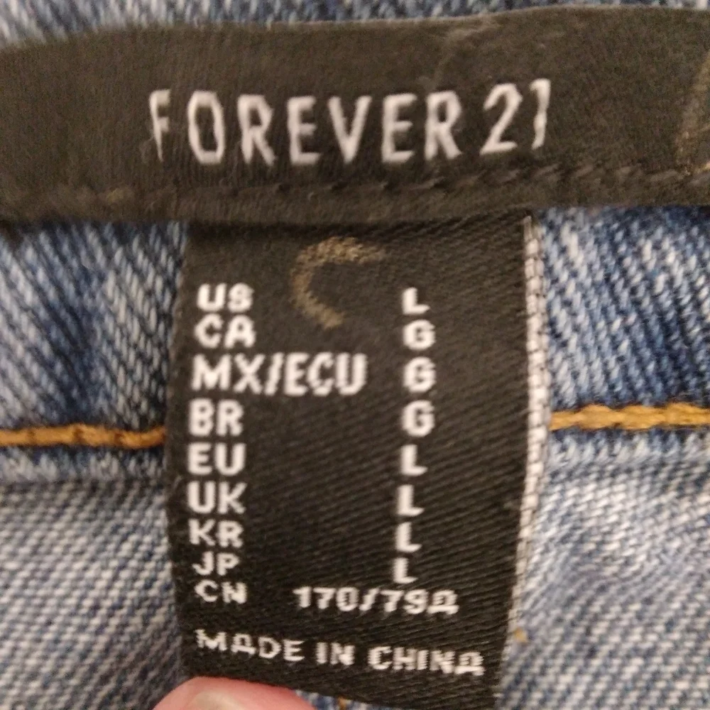 Denim 5 pocket skirt from Forever 21 with True Love Ribbon Decoration on Sides